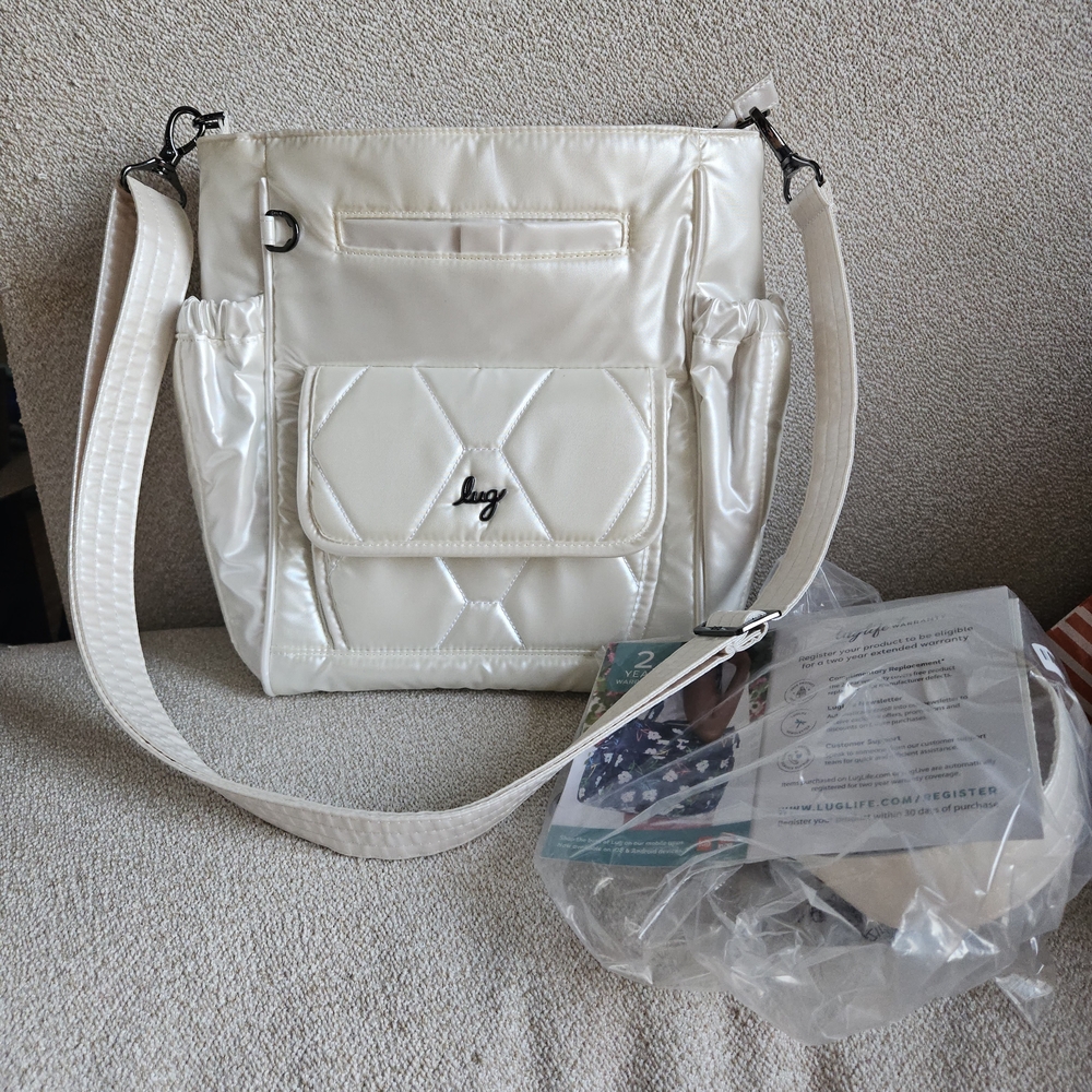 Lug Cream Baby Bag with Modern Design